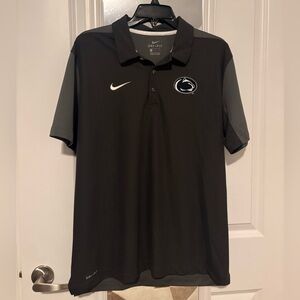 Nike Dri-FIT Penn State Polo Shirt Black NCAA Performance Golf Shirt Men’s Large